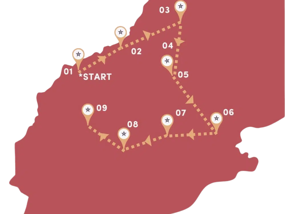 Morocco North To South Map