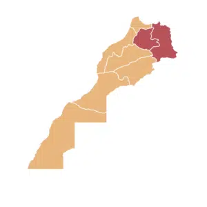 A map of Morocco with a specific region in question highlighted