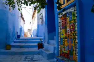 The blue-washed streets of Chefchaouen