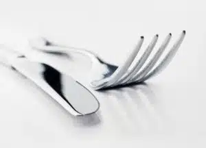knife and fork in grayscale