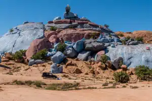 Bernie from the "Bernie's Mittens" article by the co-founder of Open Doors Morocco, Nancy Yee, by the Blue Rock