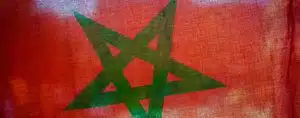 The flag of Morocco on a canvas