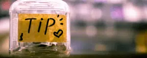 A tipping jar