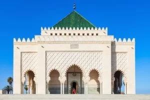 the Mausoleum of Mohammed V in Rabat, illustrating the advanced architecture of Morocco's imperial cities