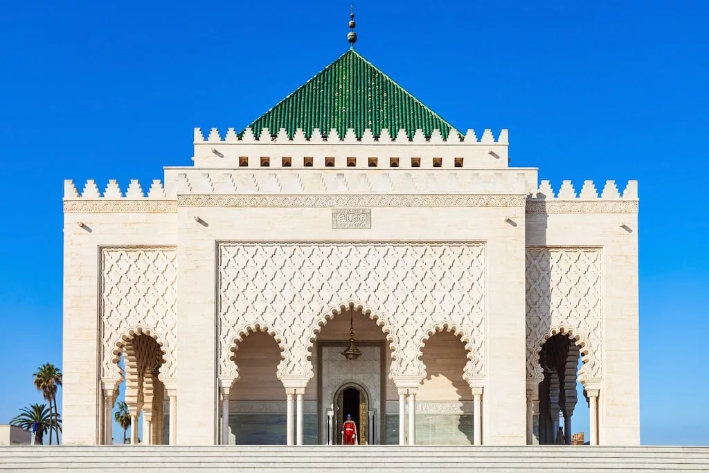 the Mausoleum of Mohammed V in Rabat, illustrating the advanced architecture of Morocco's imperial cities